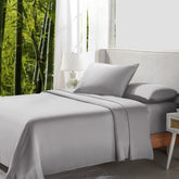 California Design Den king flat sheet in silver grey with a soft, breathable finish.