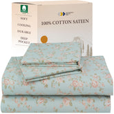 California Design Den Rose Queen top sheet with silky sateen finish for breathable comfort.