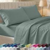California Design Den king flat sheet in silky cotton sateen with breathable finish