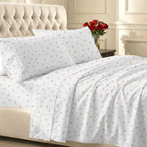 California Design Den soft queen flat sheet with floral print for airy comfort