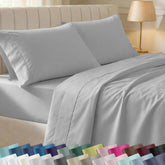 California Design Den flat sheet close-up shows silky sateen finish.