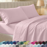 California Design Den pink flat sheet with silky-smooth hand feel and easy care.