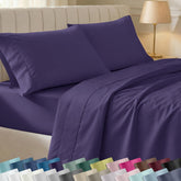 California Design Den soft queen flat sheet in purple offers silky-smooth comfort