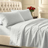 California Design Den soft queen sheet set shown on bed for comfort