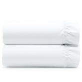 California Design Den twin xl fitted sheets on bed showing two-pack set and snug fit