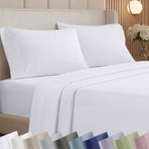 California Design Den white queen sheet set with deep pockets for secure fit