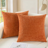 CaliTime fall pillow cover in burnt orange adds warm color to living spaces.
