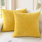 CaliTime mustard-yellow 20x20 throw pillow cover on sofa for warm decor