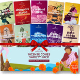Calmveda Organic Incense Cones 120-pack variety for relaxing rooms.