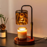 Candeldo tortoise shell lamp base with warm ambient light for living rooms