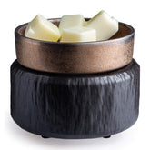 Candle Warmers Etc 2-in-1 bronze dish on black base for stylish warming