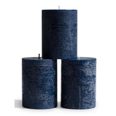 CANDWAX 3x4 pillar set of three unscented candles for versatile decor.