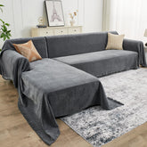 CAPALOCA sectional chenille two-piece L-shape cover protecting a sofa from pet hair