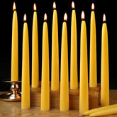 Capaniel 10inch beeswax taper candle pack for natural ambience and steady light.