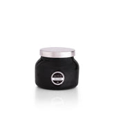 Capri Blue Volcano black 8 oz jar shines as a modern centerpiece for living spaces.