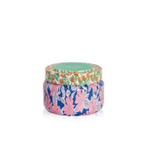 Capri Blue Volcano Pattern Play travel tin jar offers a chic on the go ambiance