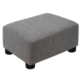 CAROLMADE small foot stool linen grey front view cushions feet for relaxed comfort