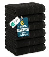 Casa Platino black hand towel 16x28 pack six showing bold color and everyday hand drying