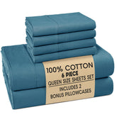 Casa Platino Blue Heaven flat sheet with crisp percale weave for cool sleep