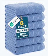Casa Platino cerulean blue 16x28 towel, plush cotton and vibrant color.