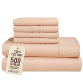 Casa Platino veiled-rose flat sheet shows silky 500TC cotton for luxurious comfort