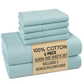 Casa Platino queen flat sheet highlights crisp, breathable cotton for hotel-like cooling