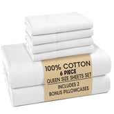 Casa Platino queen flat sheet in crisp white for breathable, all-season comfort