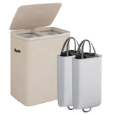 Casamaya laundry basket with lid keeps clothes organized and dust-free.