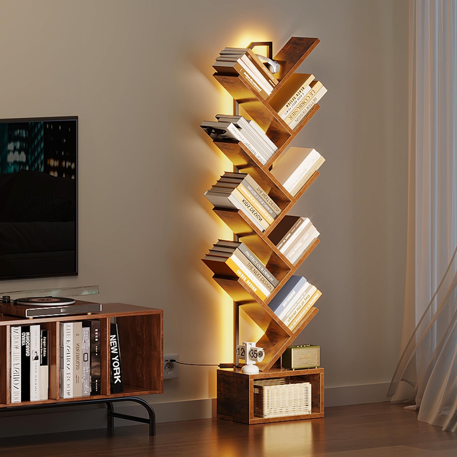 Casaottima corner-fit design tucks behind sofas and in tight corners