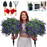 CAZZOVA artificial boxwood topiary balls with lavender for year-round curb appeal.