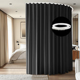 CBSRORO room divider curtain in full setup showing privacy partition with ceiling-mounted track