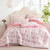 CCoutueChen pink bow comforter queen adds cozy warmth for bedtime