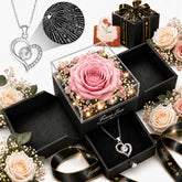 cdco Forever Love Rose Necklace — preserved rose and pendant, lasting keepsake of affection.