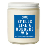 CE CRAFT Smells Like a Dodgers Win Candle with lid for clean burn and easy storage