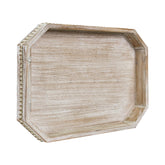 CEDARLUX wooden tray with rustic bead trim enhances table decor for entertaining.