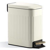 CEROELDA lid-soft-close trash can in beige fits compact bathroom spaces with quiet operation