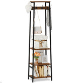 Cerlyunzan freestanding hall tree seven hooks keeps coats organized.