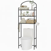 Cerlyunzan over-the-toilet storage rack with three shelves for compact bathroom organization.