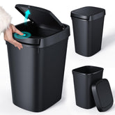 CEROELDA 3 Pack slim trash can with press-top lid for quick, tidy waste disposal
