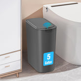 Cesun 5-gallon automatic trash can front view with space-saving slim profile.