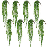 CEWOR 8-piece artificial succulents hanging plants for versatile wall decor.