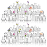CEWOR glass bud vases 64-pack for elegant rustic centerpieces.