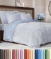CGK Unlimited duvet cover full size 80x90 in blue stripes for a hotel-like bed feel