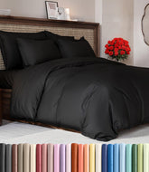 CGK Unlimited king duvet cover flat lay emphasizes ultra-soft fabric for cozy bedroom setup.