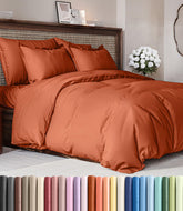 CGK Unlimited duvet cover king terracotta closeup highlights soft texture and vibrant hue