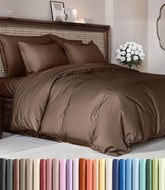 CGK Unlimited brown queen duvet cover 90x90 for all-season comfort.