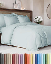 CGK Unlimited queen duvet cover 90x90 ice blue with ultra-soft touch for all-season comfort
