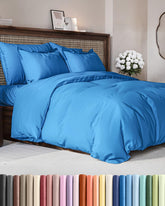 CGK Unlimited duvet cover queen 90x90 in royal blue, ultra-soft and breathable.