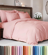 CGK Unlimited queen duvet cover 90x90 in baby pink showcases plush softness for a welcoming bed.