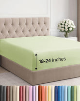 CGK Unlimited extra-deep king sheet on bed showing secure fit and corners
